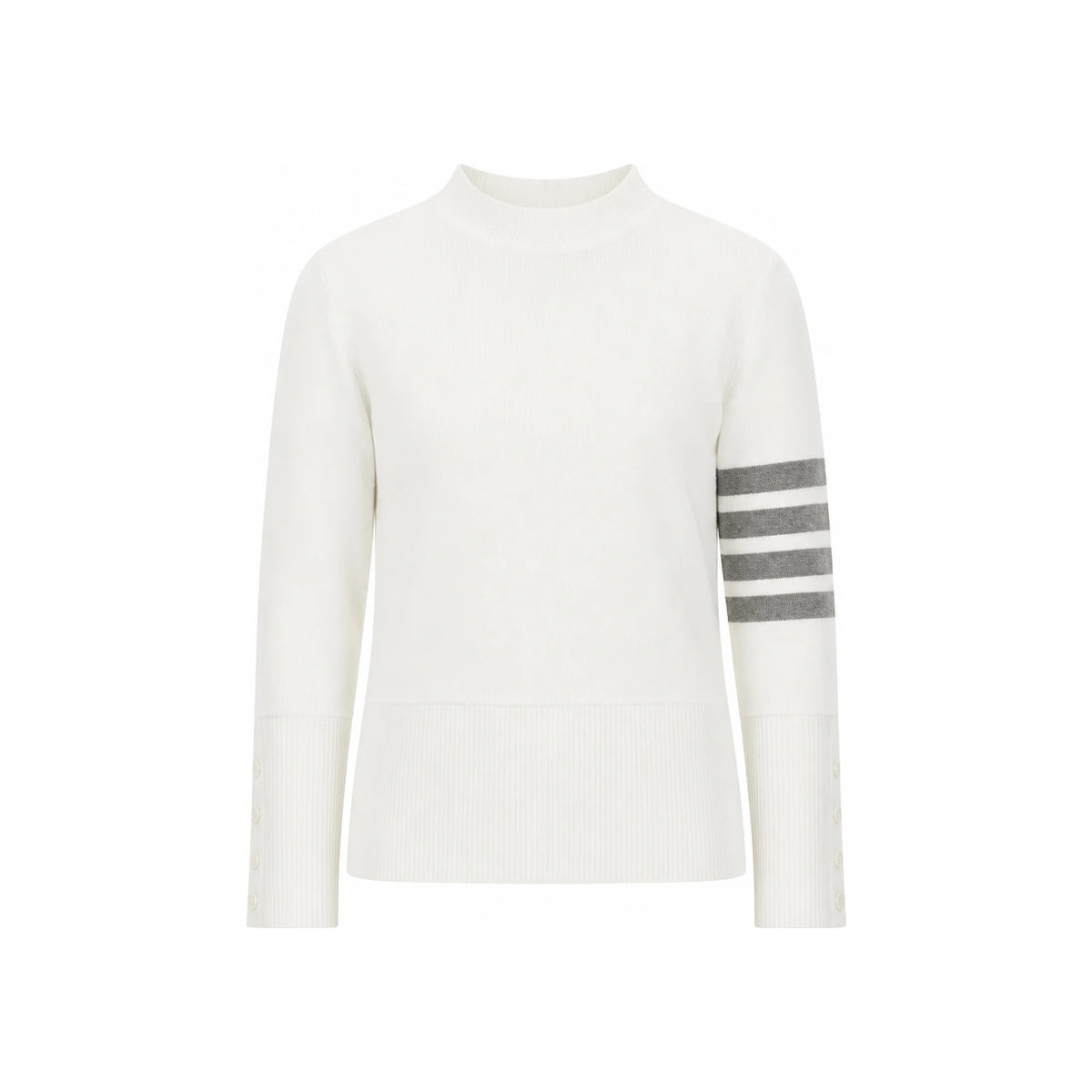 THOM BROWNE Cotton Milano Stitch 4-Bar Turtleneck Sweater