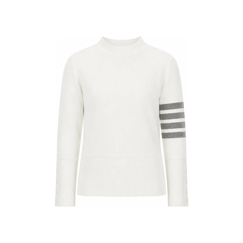THOM BROWNE Cotton Milano Stitch 4-Bar Turtleneck Sweater