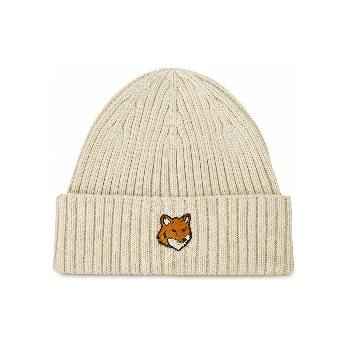 Maison Kitsune Fox Head Patch Beanie Navy Knit Women’s PM06111 KT1140 P205