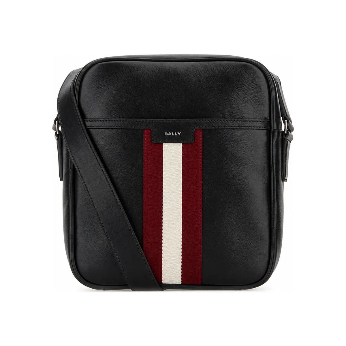 BALLY Black Leather Cord Crossbody Bag MAC05K VT825 U901P