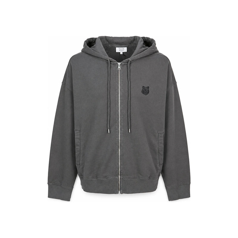 Maison Kitsune Fox Head Zip Hoodie Oversized Black Unisex PM02138 KM0340 P180