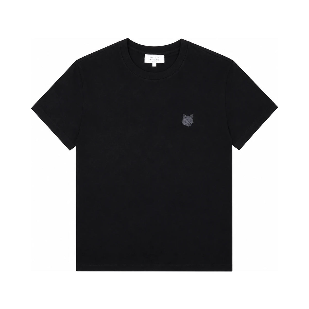 Maison Kitsune Fox Head Patch Short Sleeve T-Shirt Men White Cotton