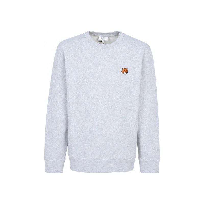 Maison Kitsune Fox Head Patch Crewneck Sweatshirt Gray Men