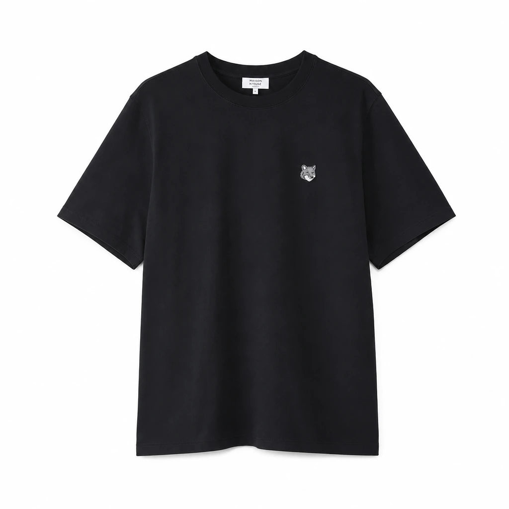 Maison Kitsune Fox Head Comfort Short Sleeve T-Shirt Navy Cotton Men
