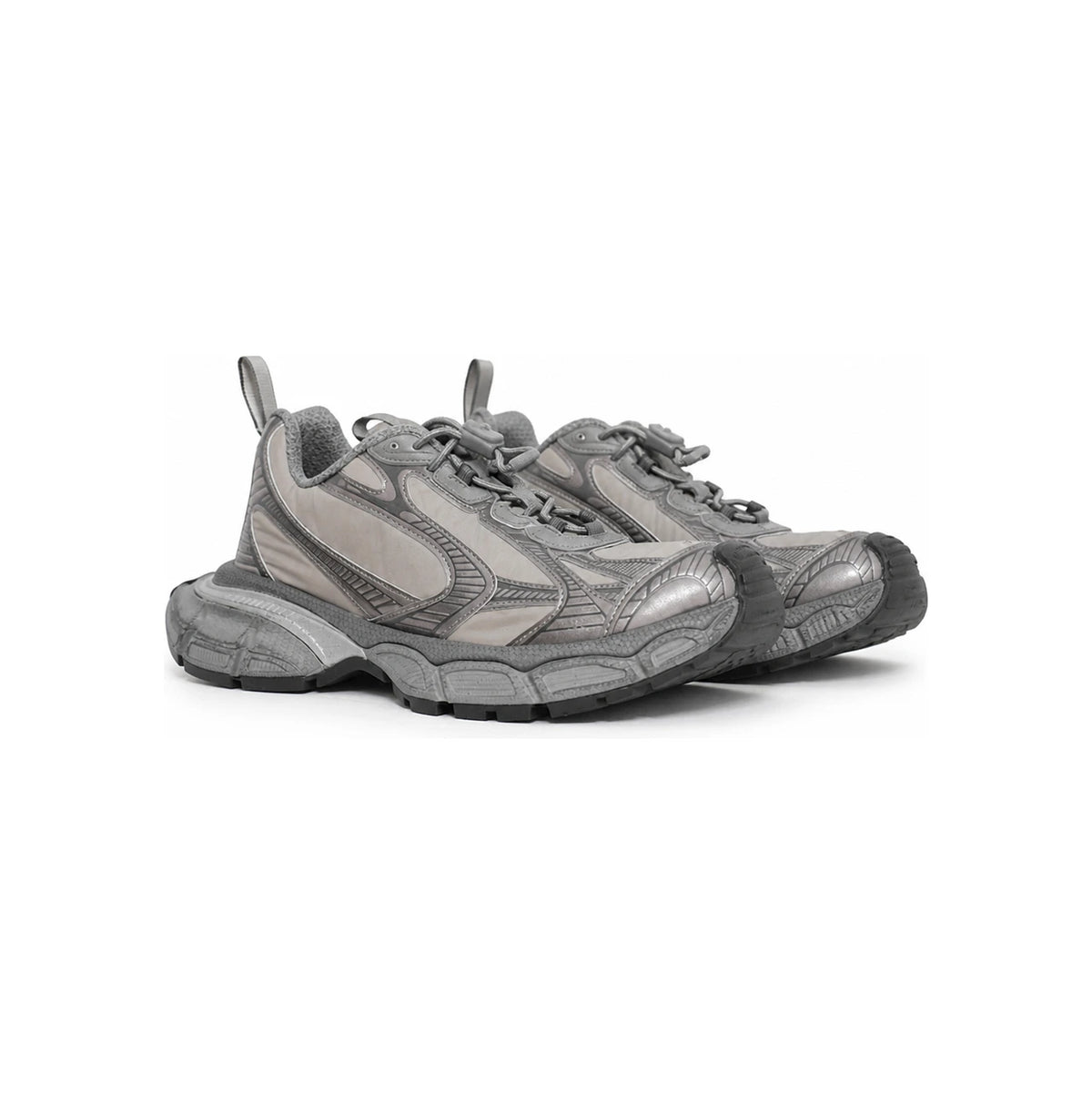 BALENCIAGA Metallic Nylon Drawstring 3XL Men’s Low-Top Sneaker 734734 W3XNY 1100