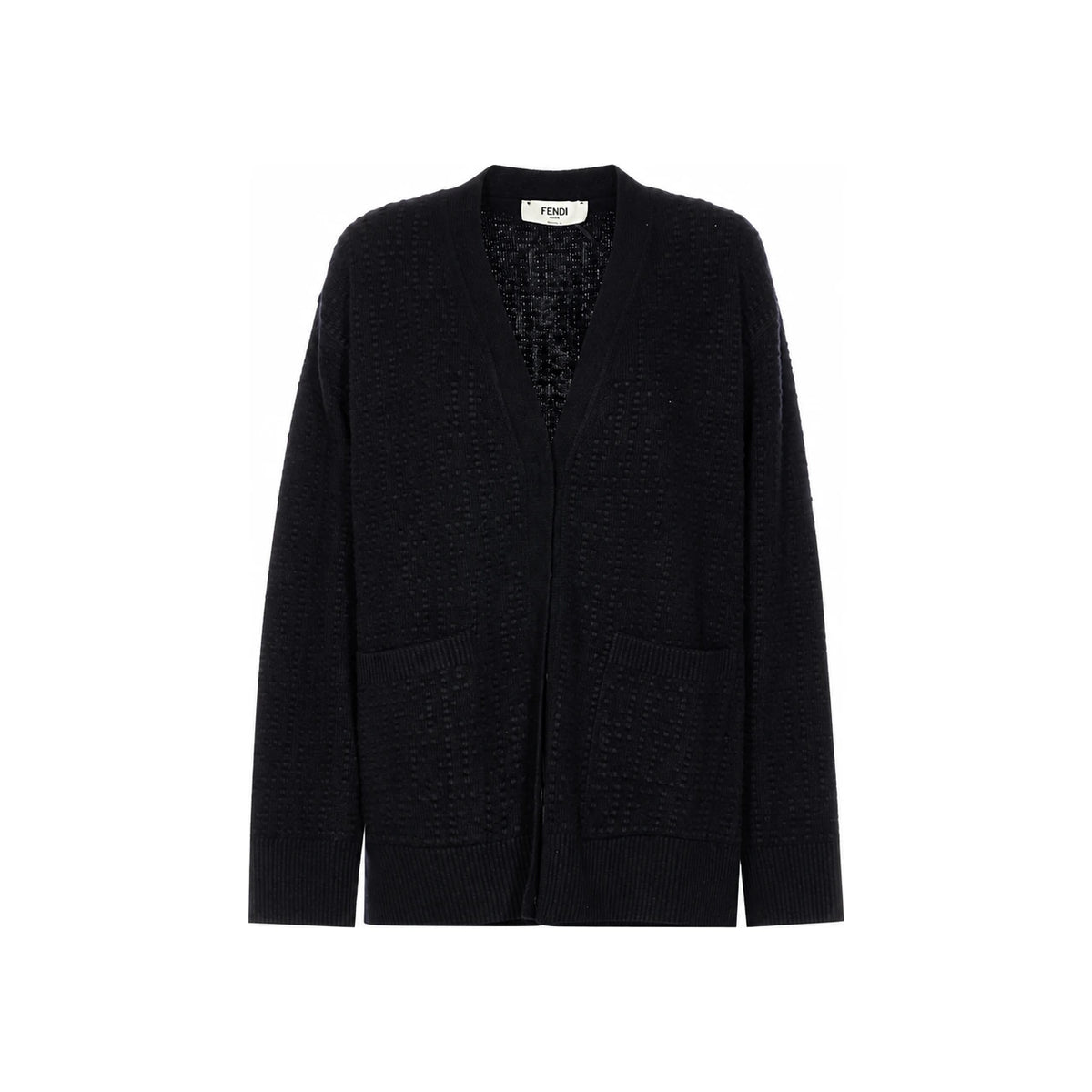 FENDI FF Logo Cashmere Wool Cardigan FZE549 AYM0 F0GME