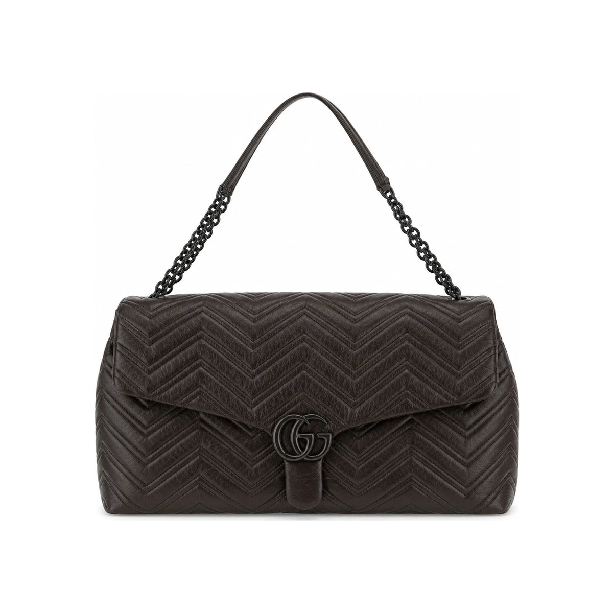 GUCCI Leather Shoulder Bag Black