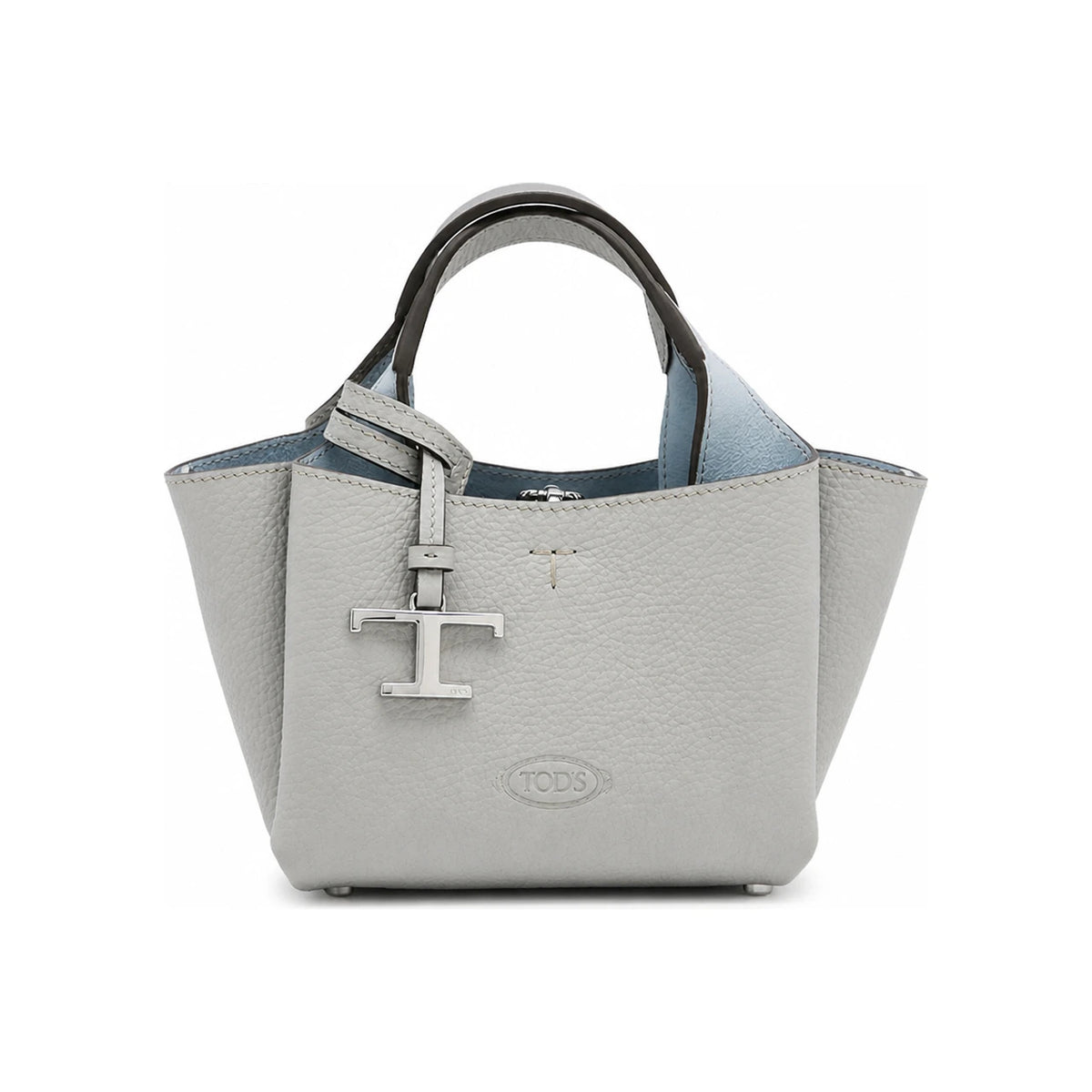 Tods Timeless Logo Micro Tote Shoulder Bag Light Gray XBWAPAEL000 QRI 4L15