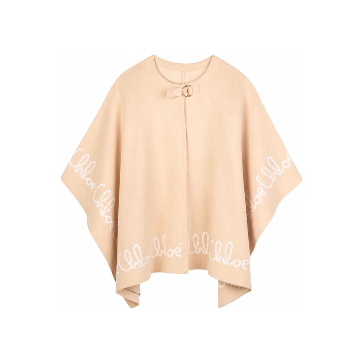 Chloe Kids Women’s Knit Cape Coat Stone Beige C20667 257