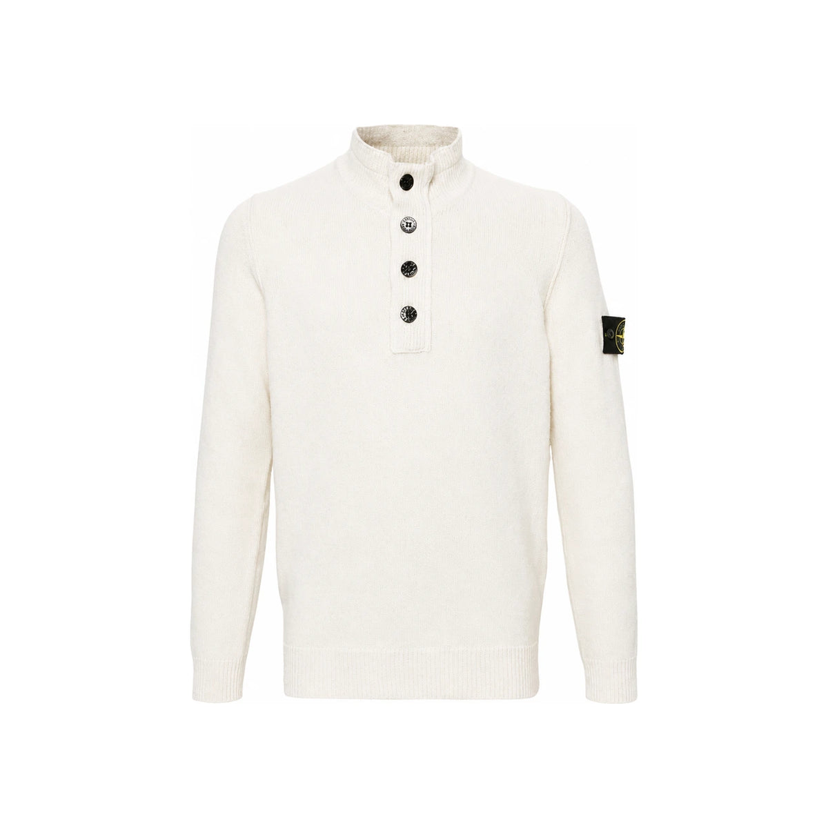 STONE ISLAND Ivory Half-Zip Turtleneck Knit Sweater Men K2S155100040 S00A3 V0093
