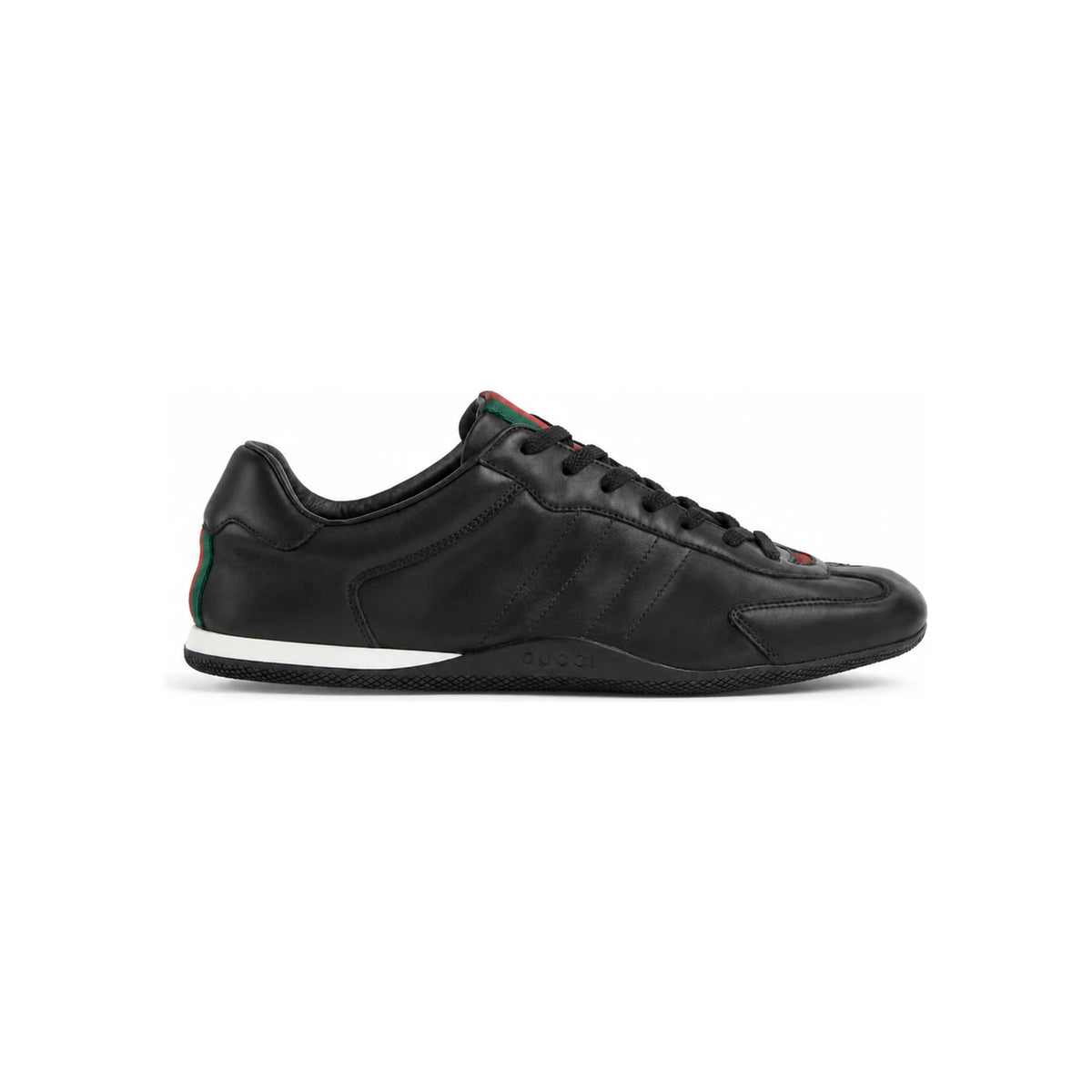 GUCCI Black Leather Low-Top Sneakers 857018 AAFUH 1086