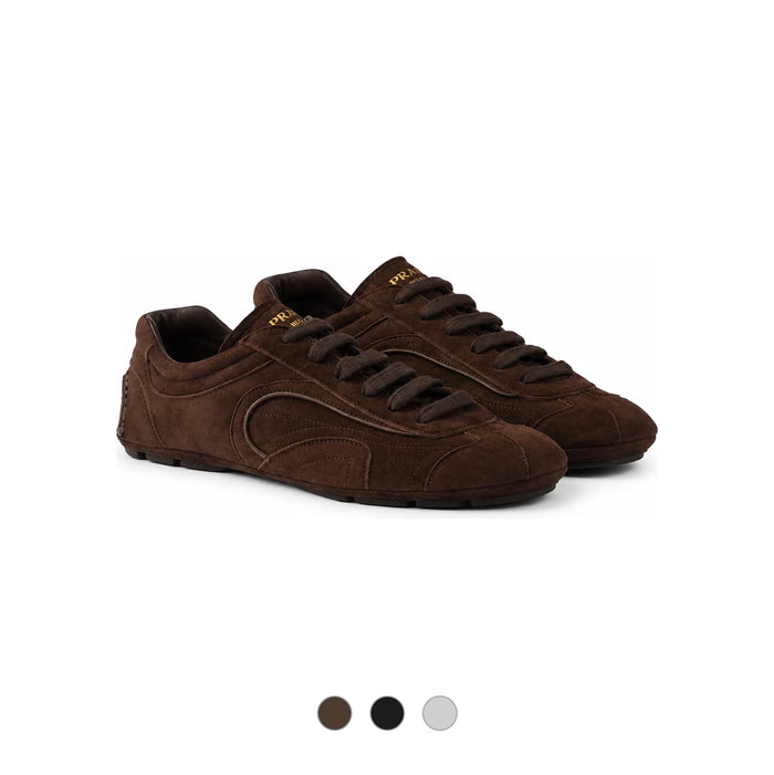PRADA Montecarlo Re-Edition 2005 Suede Low-Top Sneakers Black