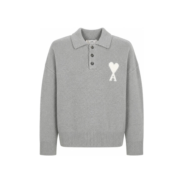 AMI Unisex Collar Knit Sweater UPL408 KN0135 058