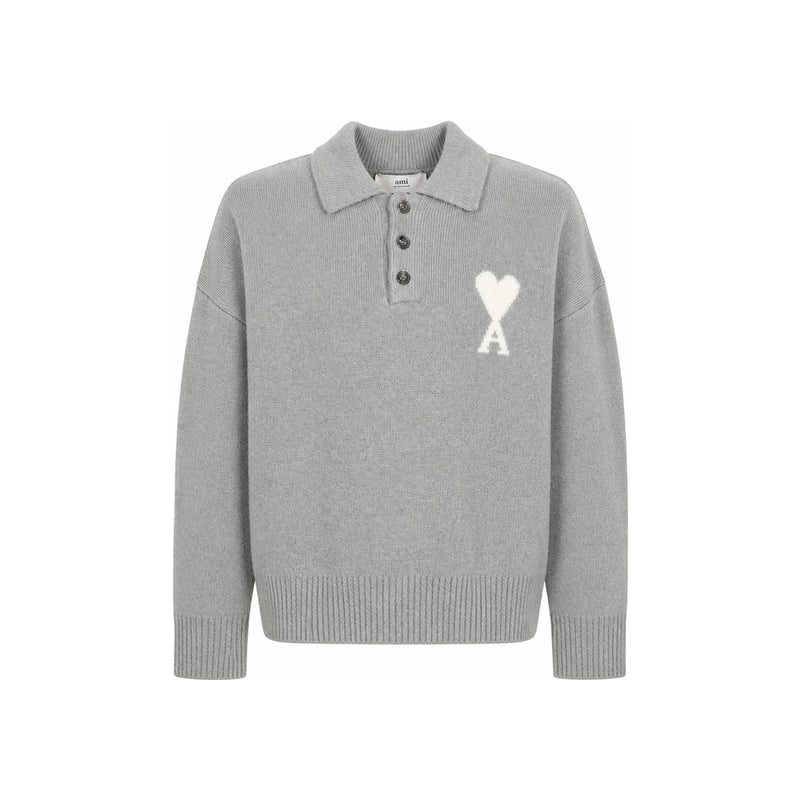 AMI Unisex Collar Knit Sweater UPL408 KN0135 058