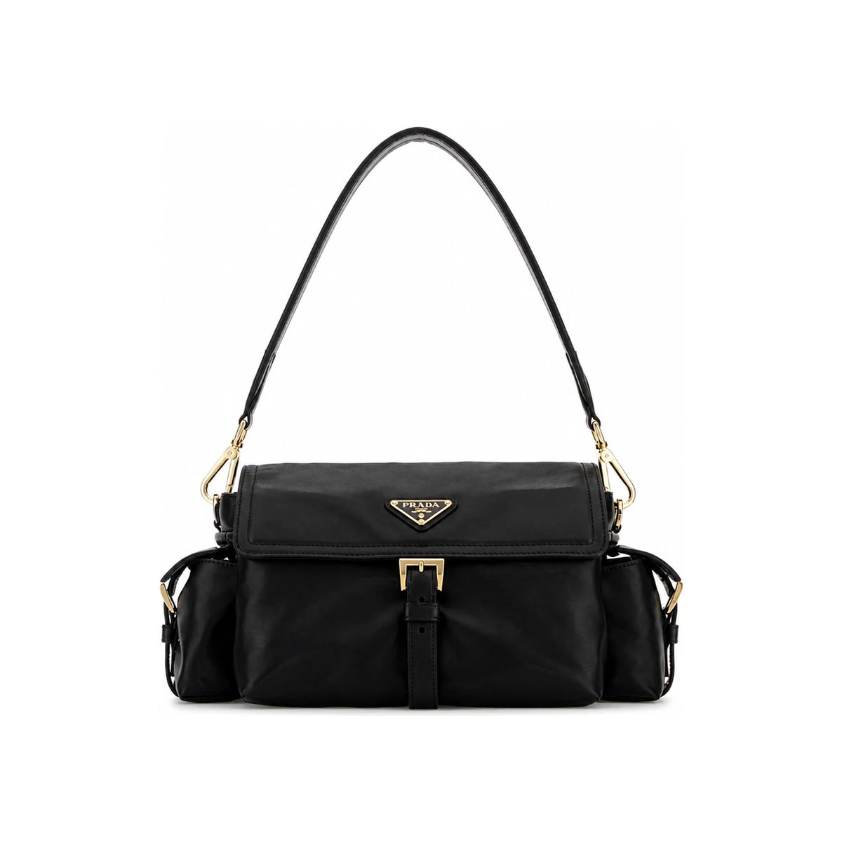 PRADA Black Leather Shoulder Bag