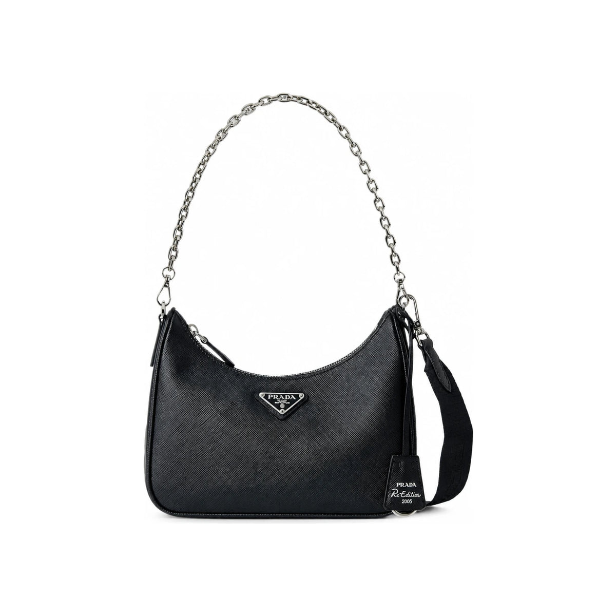 PRADA Black Nylon Shoulder Bag