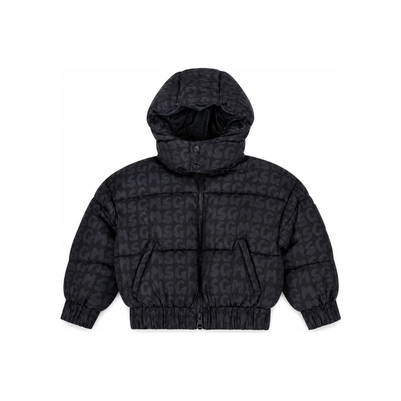 MSGM Kids Women Logo Pattern Short Puffer Jacket