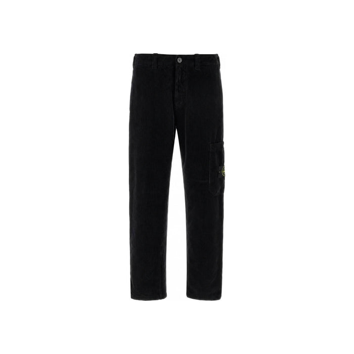 STONE ISLAND Organic Cotton Corduroy Regular Fit Pants with Snap Pockets
