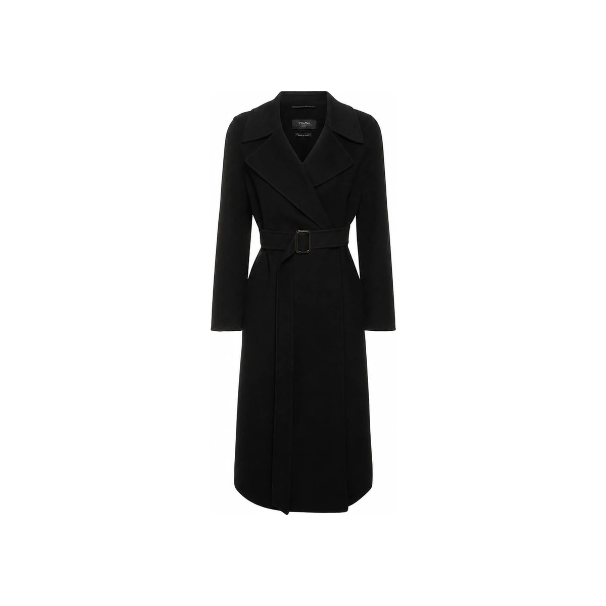Max Mara MANU Belted Wool Coat Black 2525016021 013
