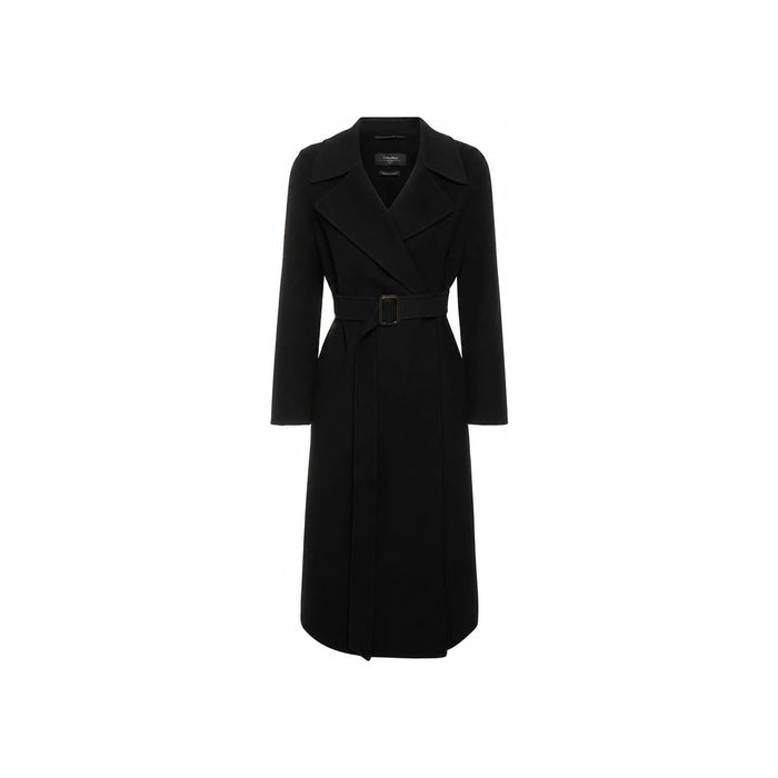 Max Mara MANU Belted Wool Coat Black 2525016021 013
