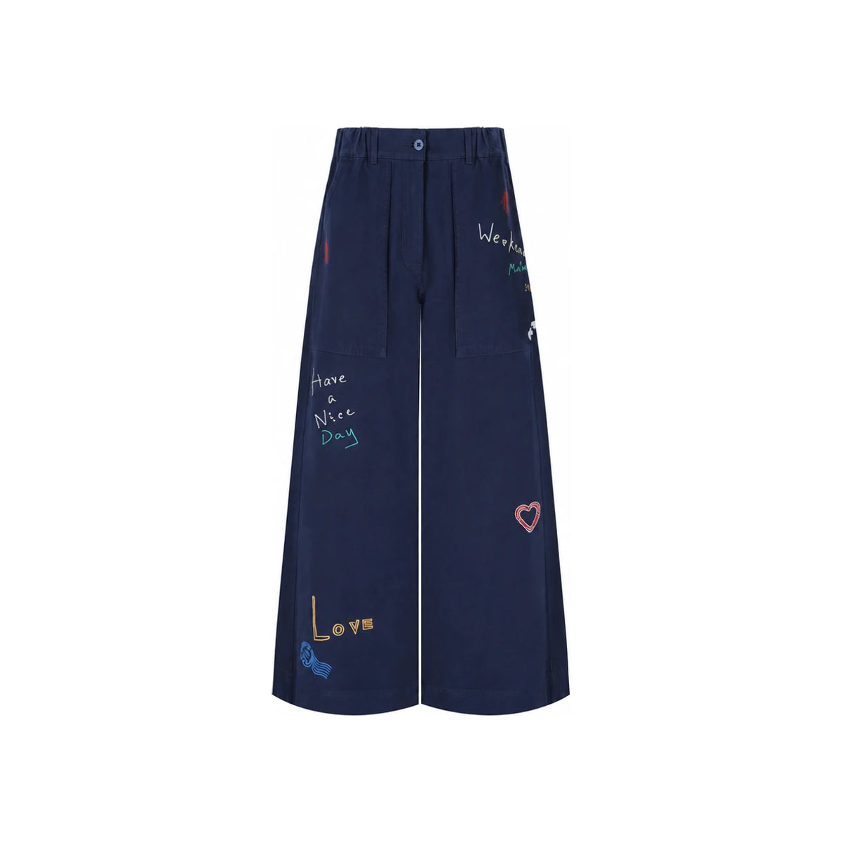 Max Mara Ultramarine LOTUS Logo Classic Pants 2525136011 002