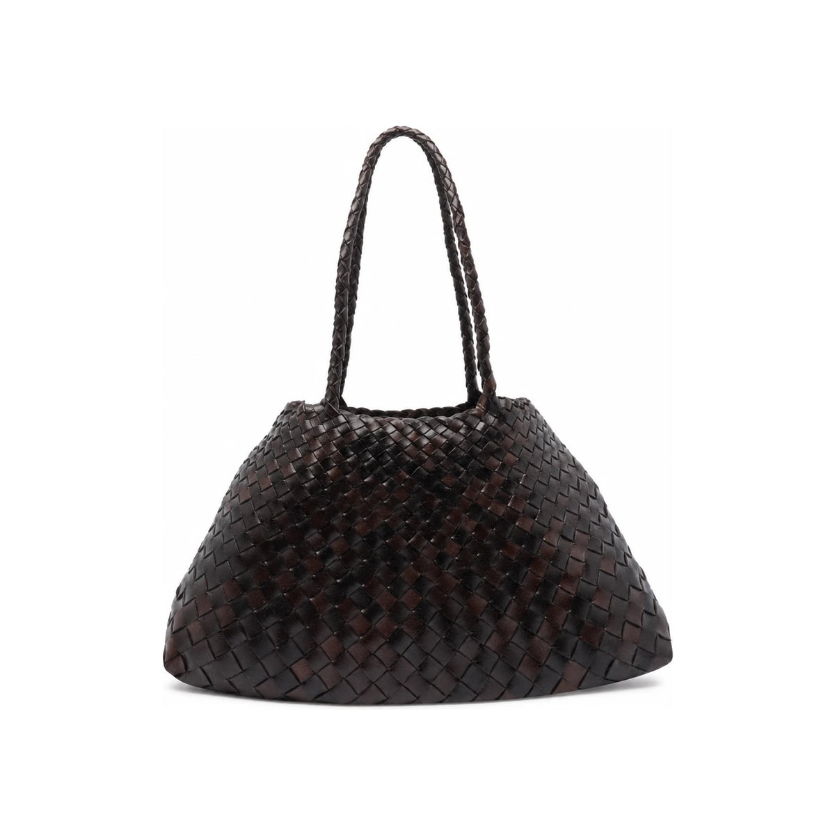 Dragon Diffusion Dark Brown Leather Santa Croce Large Tote Bag 8892 DK BROWN