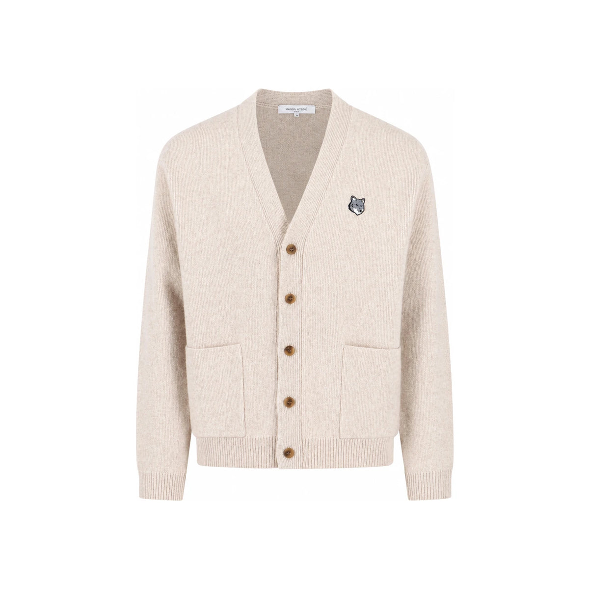Maison Kitsune Fox Head Milano Lambswool Cardigan for Men