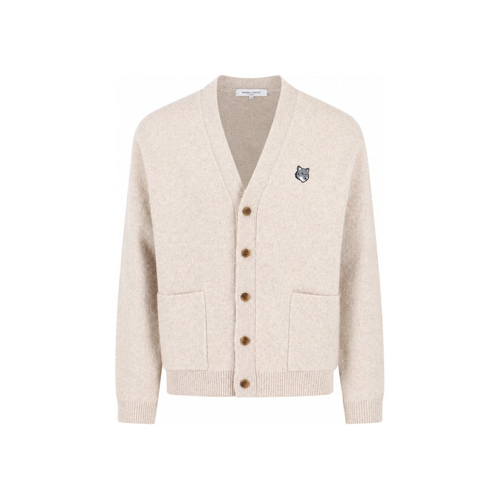 Maison Kitsune Fox Head Milano Lambswool Cardigan for Men