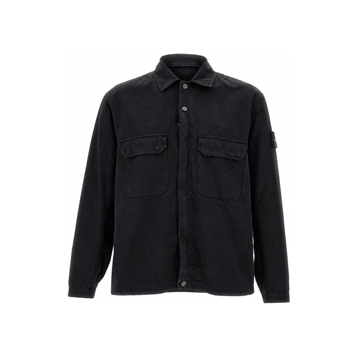 STONE ISLAND Long Sleeve Overshirt Black Men’s Shirt