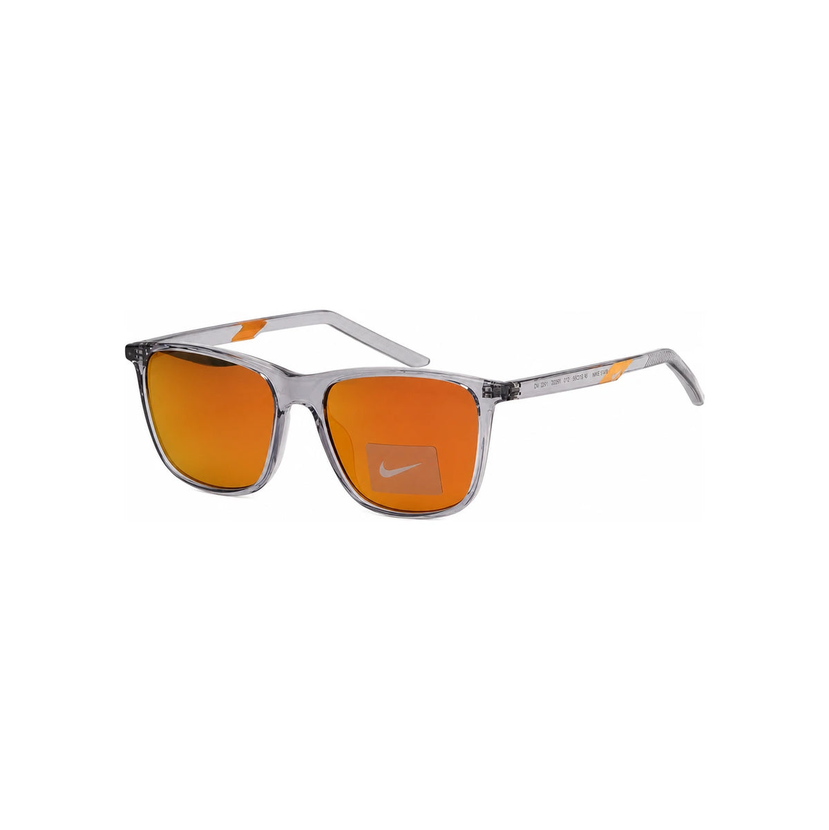 Nike Orange Mirror Transparent Gray Horn-Rim Unisex Sunglasses DV2291 012