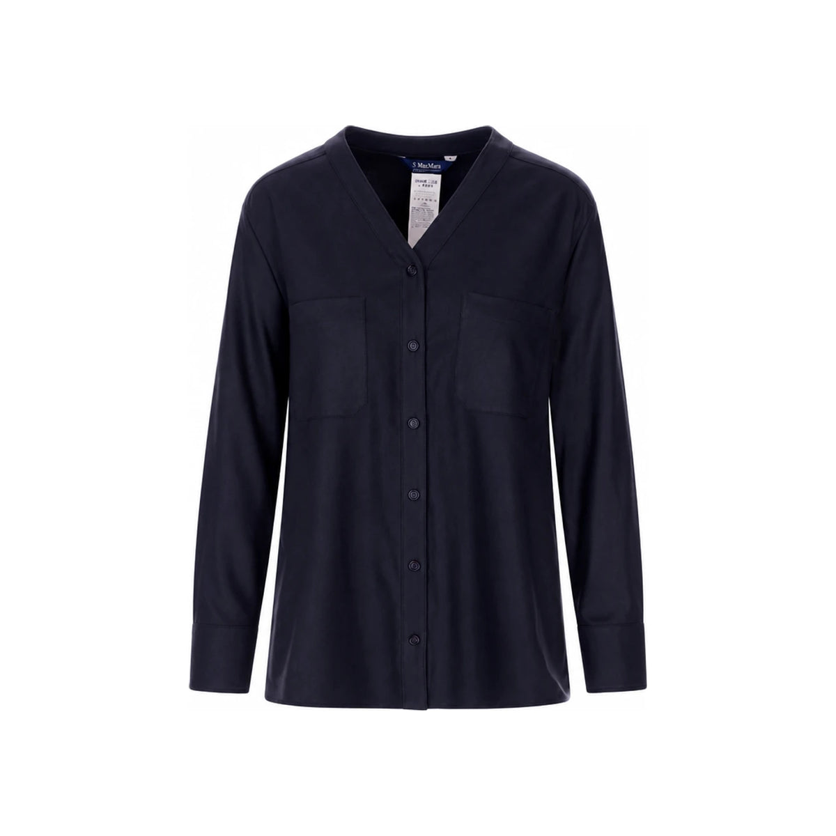 Max Mara Wool Flannel V-Neck Shirt 2529116023 006