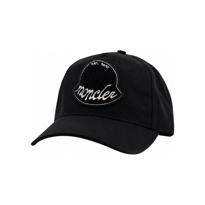 Moncler Logo Patch Black Cotton Baseball Cap 3B00030 0U082 999