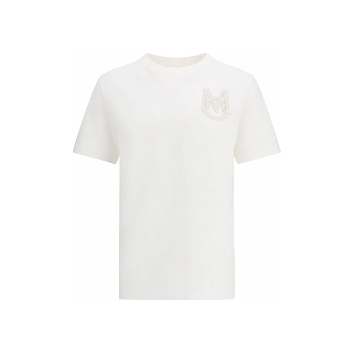 Moncler Logo Patch White Cotton Short Sleeve T-Shirt Men 8C00034 8390T