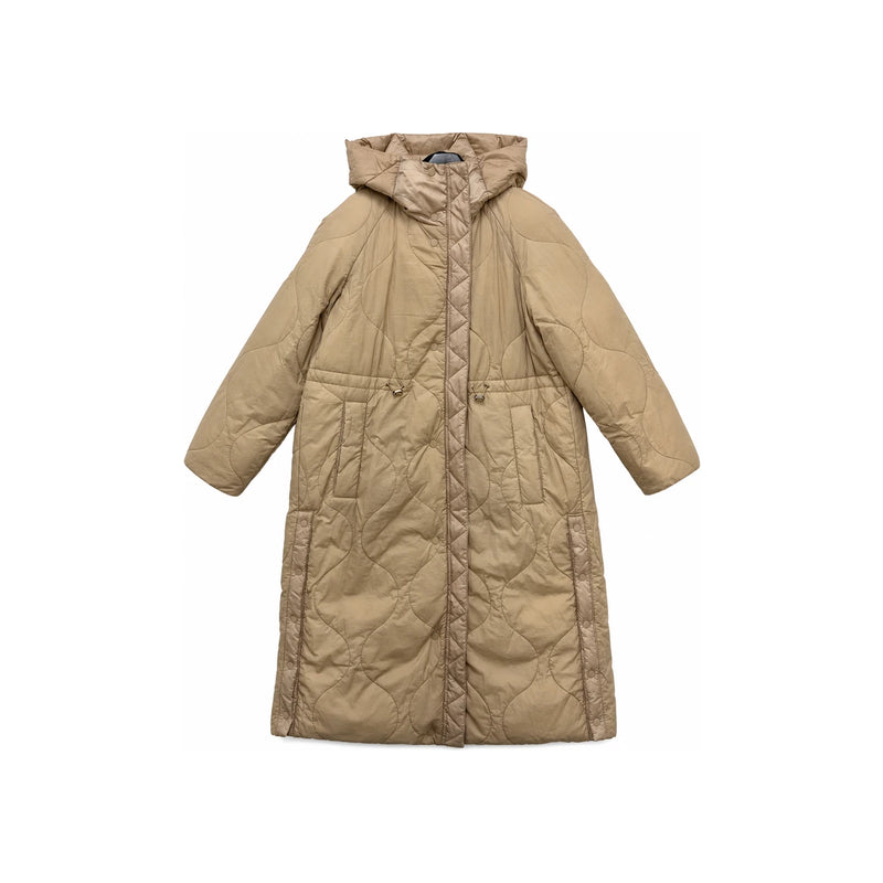 Max Mara Women’s Reversible Hooded Long Puffer Jacket Beige 252549 6082600 021