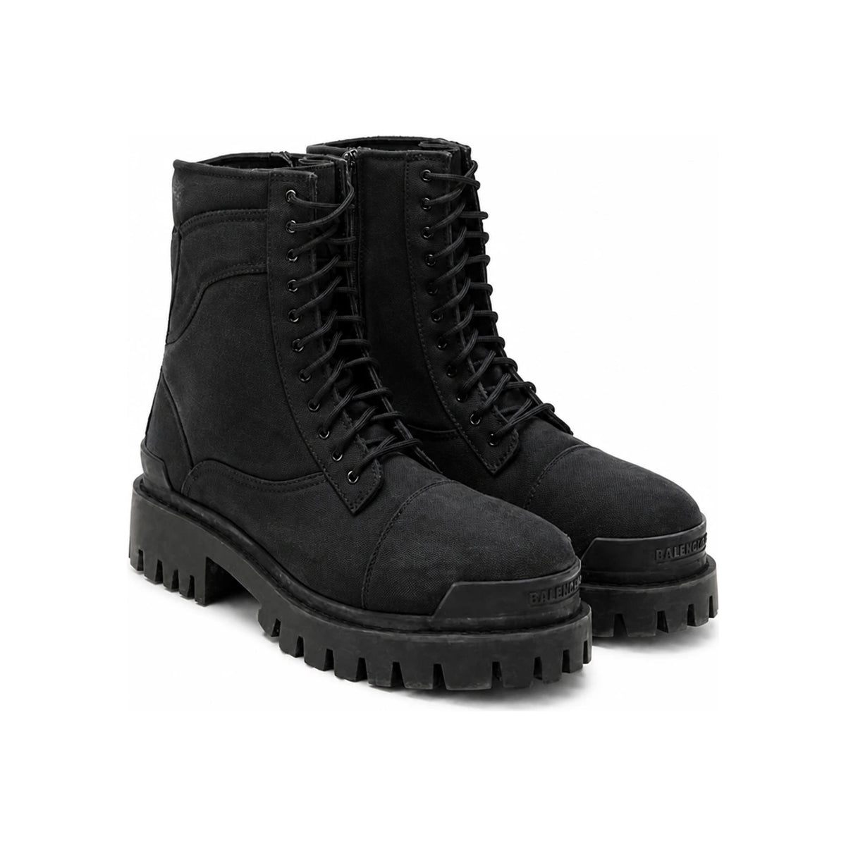 BALENCIAGA Combat Strike Leather Chelsea Boots Black Men