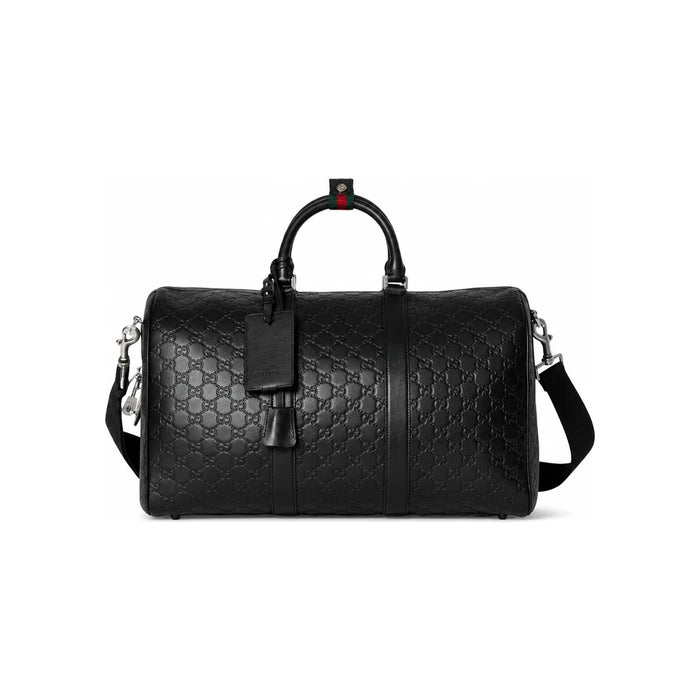 GUCCI GG Emblem Medium Duffel Bag Crossbody Black