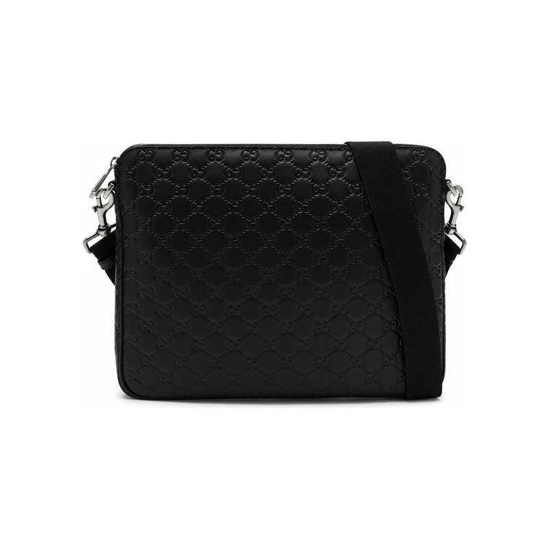 GUCCI GG Emblem Medium Crossbody Bag Black