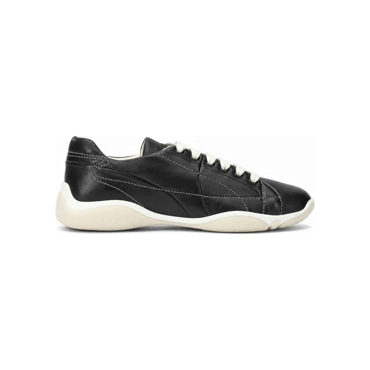 PRADA Black Leather Low Top Sneakers Men