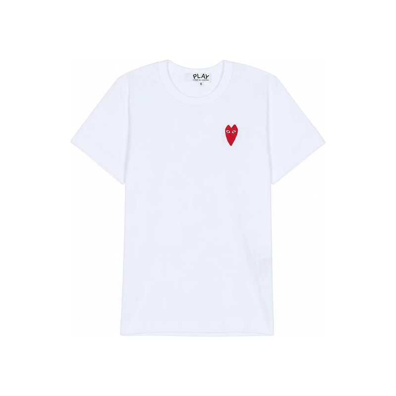 Comme des Garcons Long Red Heart Patch Short Sleeve T-Shirt Unisex AZ T229 051 3