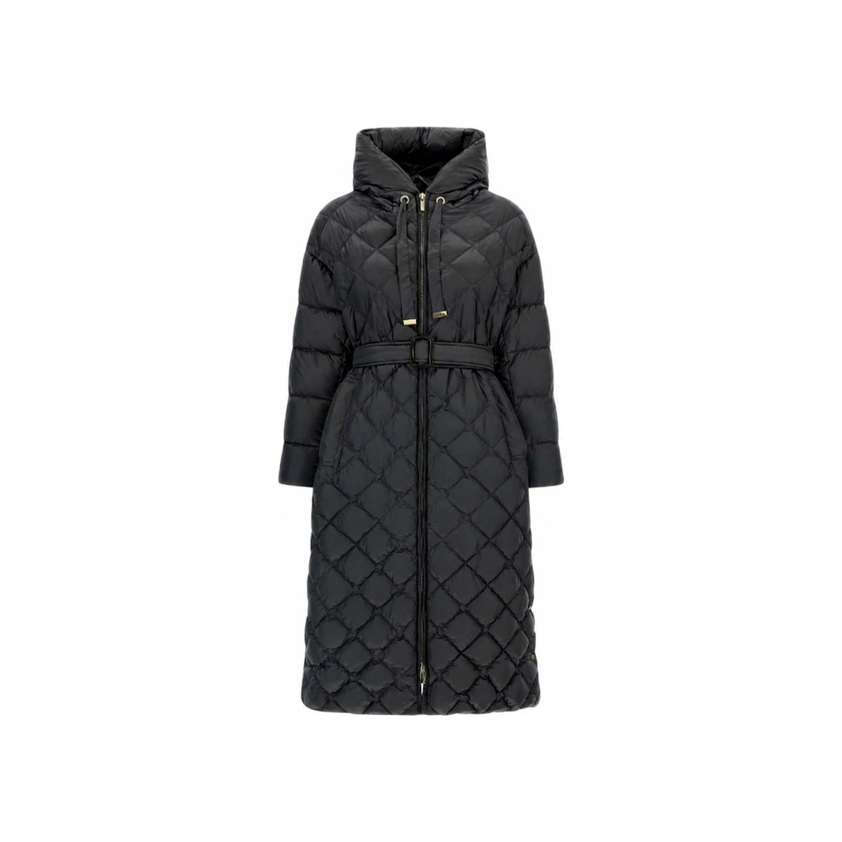 Max Mara Quilted Side-Slit Long Puffer Jacket Black 2529496075 002