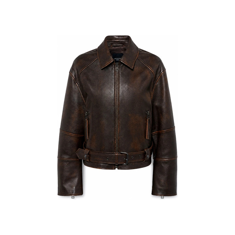 Max Mara Egizio Leather Jacket 25446011600 002