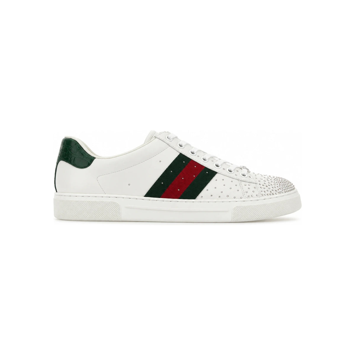 GUCCI White Leather Low Top Sneakers