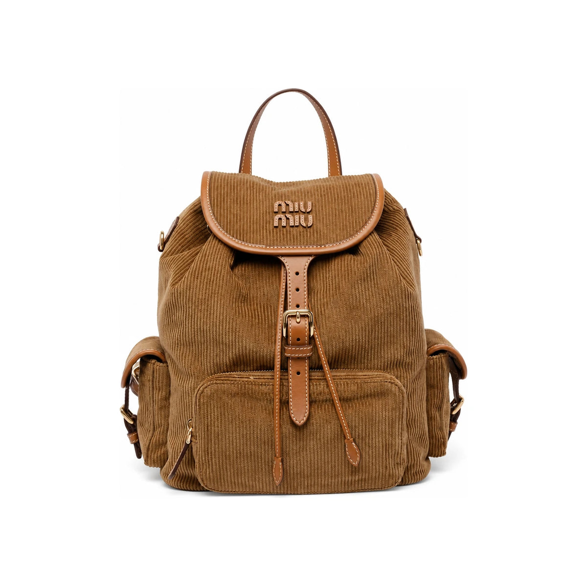 Miu Miu Corduroy Large Backpack Black