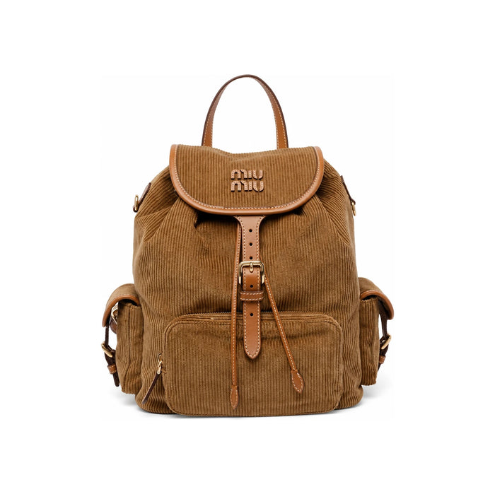 Miu Miu Corduroy Large Backpack Black