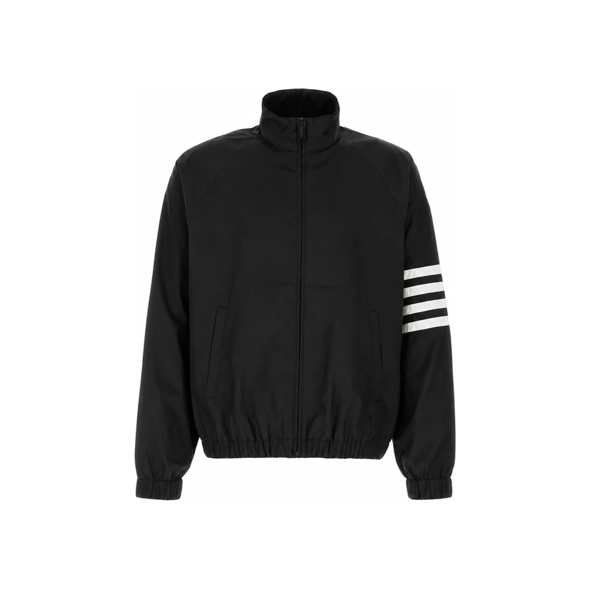 THOM BROWNE Black Shiny Ripstop Raglan Track Jacket MJU583C F1095 001