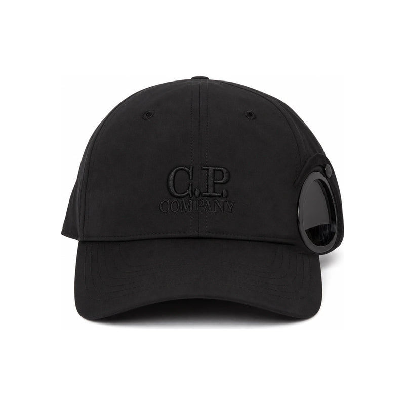 CP Company Chrome-R Embroidered Logo Goggle Baseball Cap Black
