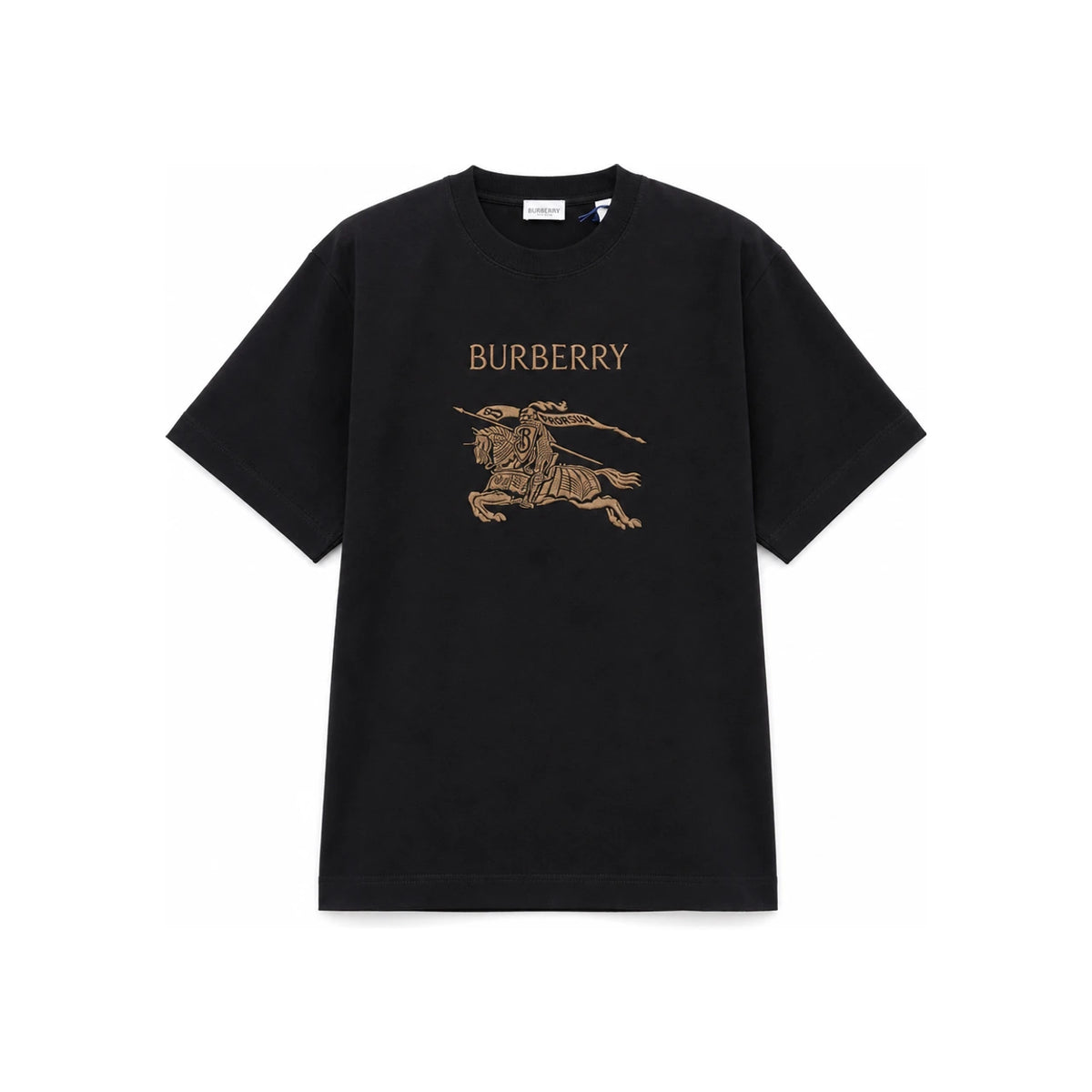 BURBERRY EKD Logo Black Cotton Short Sleeve T-Shirt