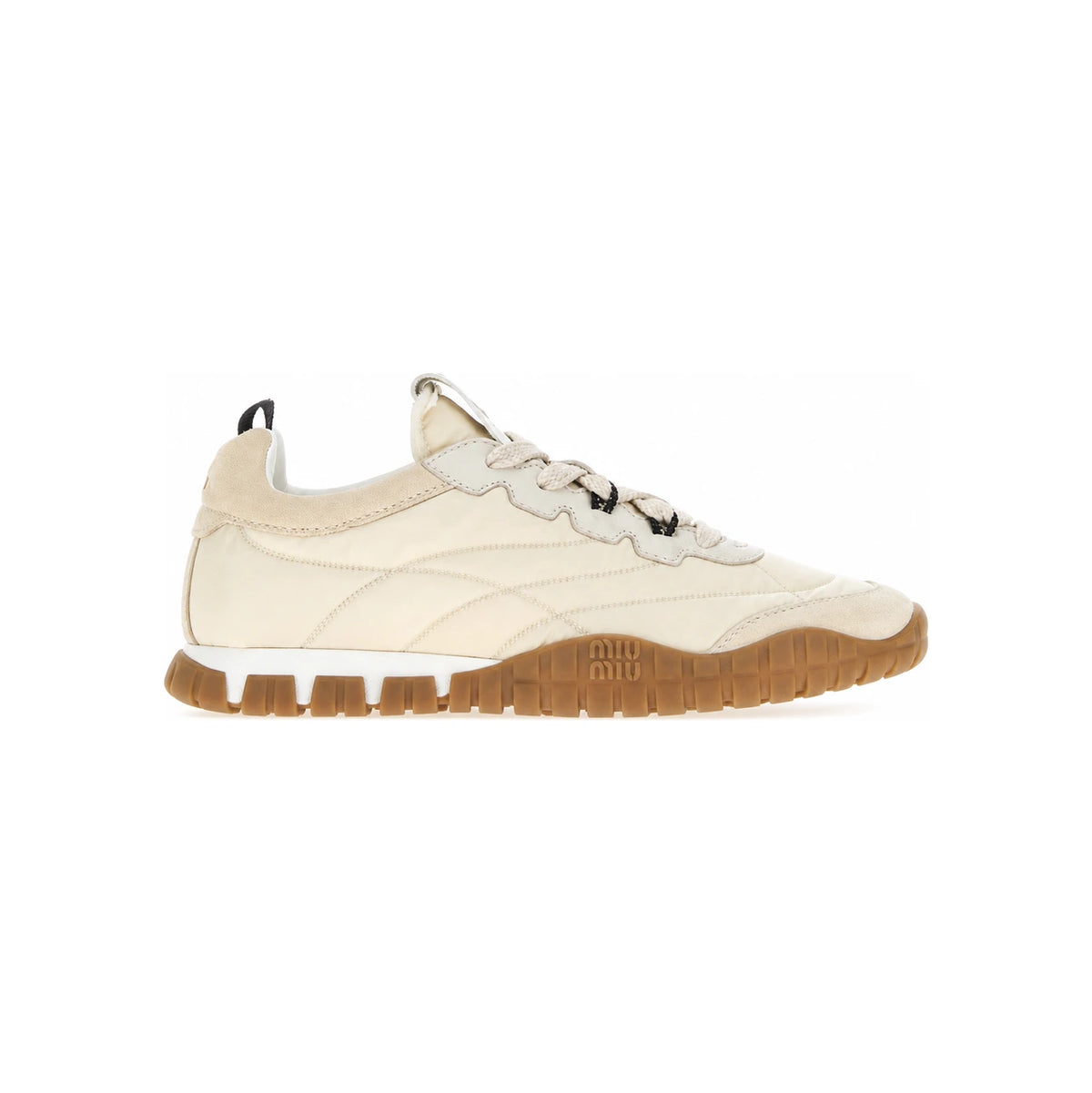 Miu Miu White Leather Low-Top Sneakers