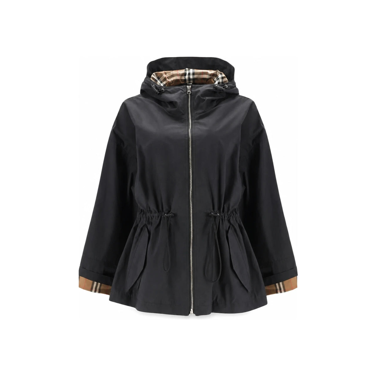 BURBERRY Hooded Windbreaker Jacket with Drawstring