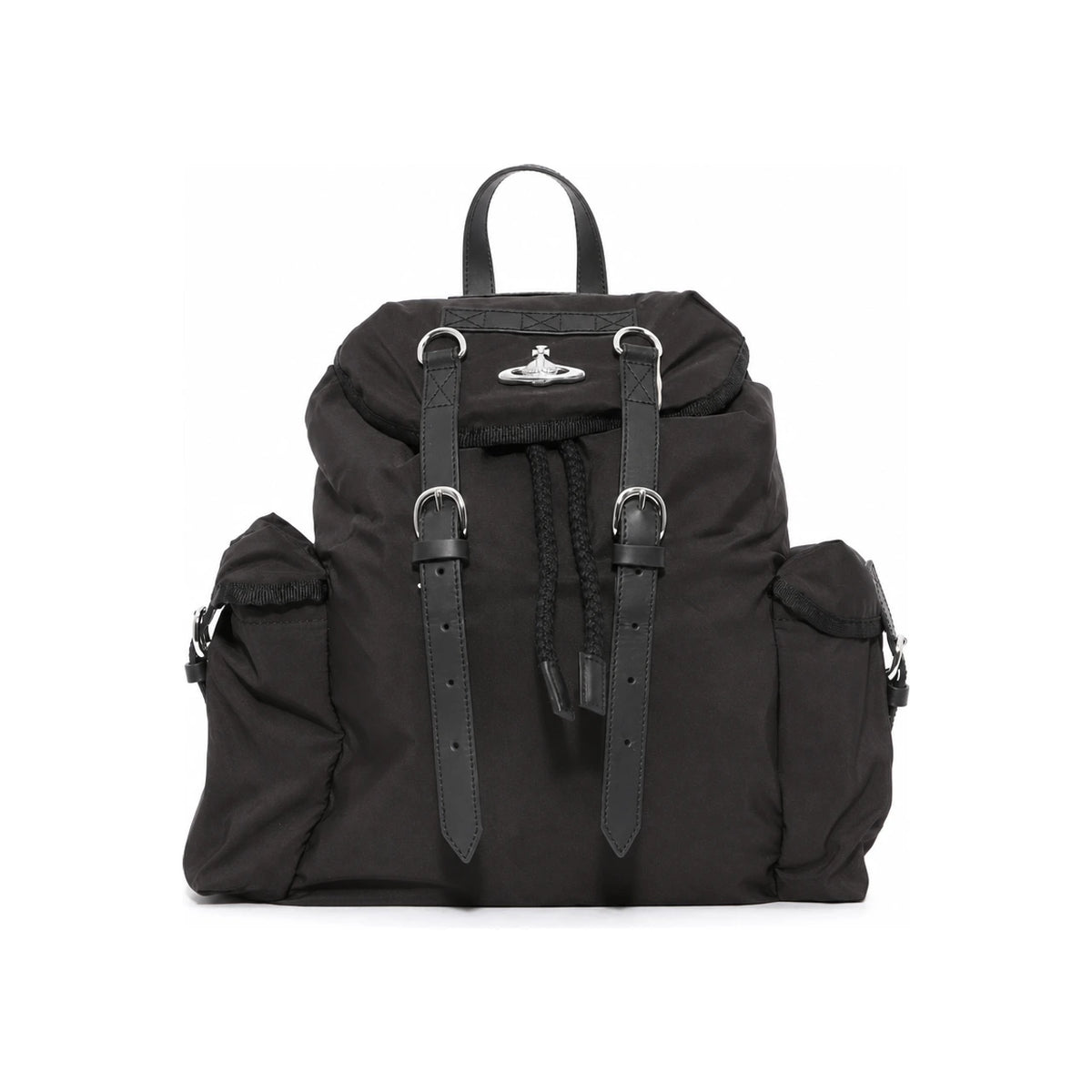 Vivienne Westwood Highland Nylon Backpack Black Silver 43010072U W019E N403